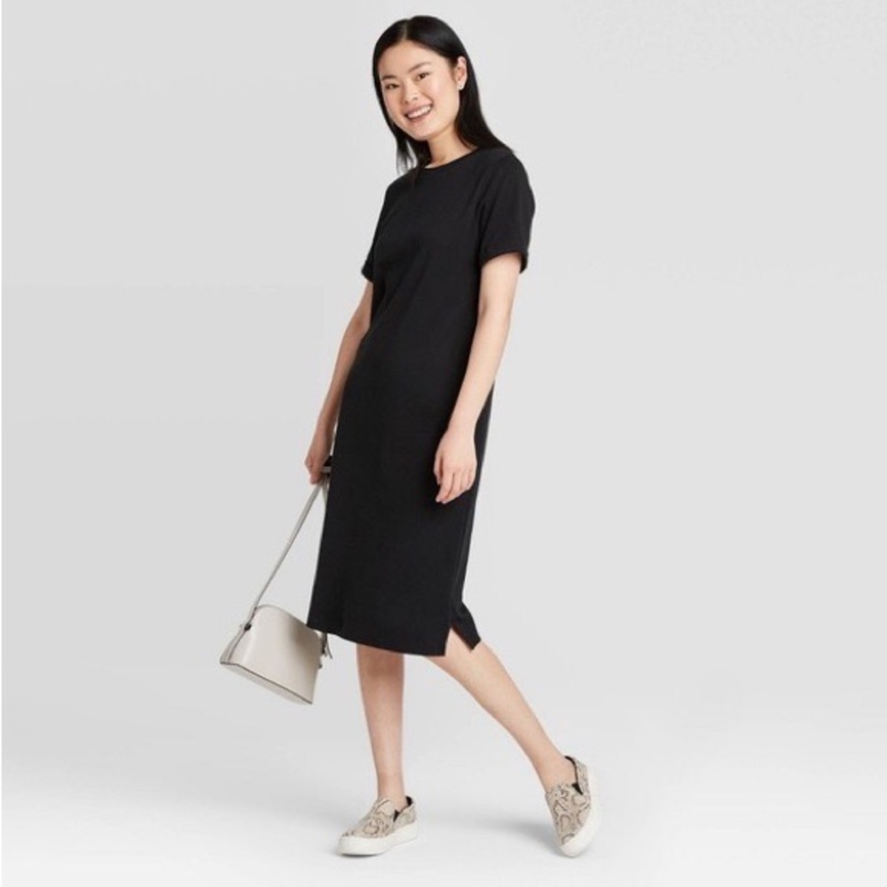 A New Day Cuff Sleeve T-Shirt Pullover Dress